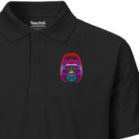Herren Polo Shirt Gorilla Colorful