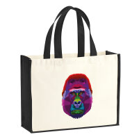 Jutetasche Gorilla Colorful 21 Liter Black
