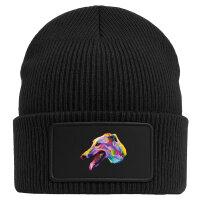 Beanie mit Patch Greyhound Colorful Black