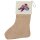 Weihnachtsstrumpf Greyhound Colorful Beige Jute