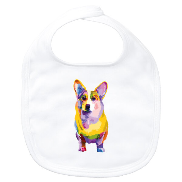 Baby Lätzchen Corgi Colorful Klettverschluss