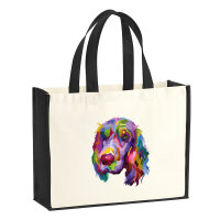 Jutetasche Cocker Spaniel Colorful 21 Liter Black