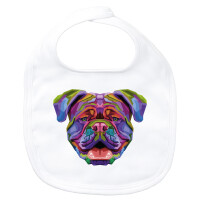 Baby Lätzchen British Bulldog Colorful Klettverschluss