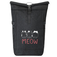 Kurierrucksack Katzen Meow Comic 30-44 Liter Black Melange
