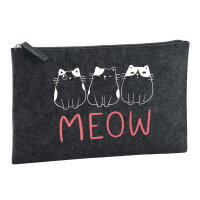 Kulturbeutel Katzen Meow Comic 1 Liter Charcoal