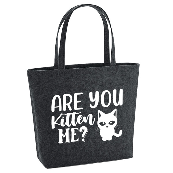 Filz Shopper Are you kitten me Katze 22 Liter