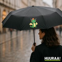 Regenschirm Drache Fabelwesen 98cm Schwarz