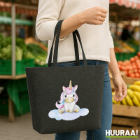 Filz Shopper Einhorn Fabelwesen 22 Liter