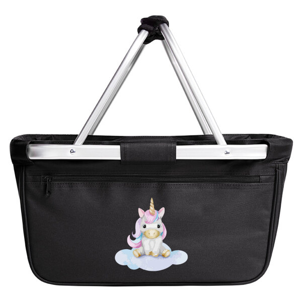 Einkaufskorb faltbar Einhorn Fabelwesen 20 Liter Black