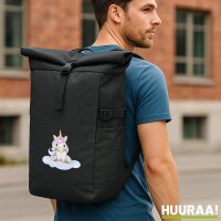 Kurierrucksack Einhorn Fabelwesen 30-44 Liter Black Melange