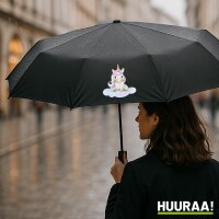 Regenschirm Einhorn Fabelwesen 98cm Schwarz