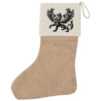 Weihnachtsstrumpf Greif Fabelwesen Beige Jute