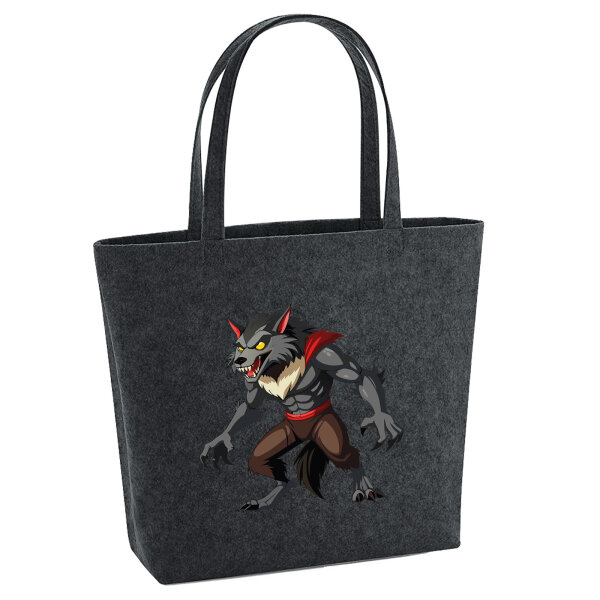 Filz Shopper Werwolf Fabelwesen 22 Liter