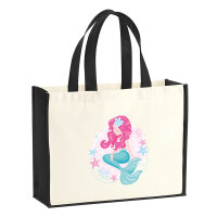 Jutetasche Meerjungfrau Fabelwesen 21 Liter Black