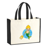 Jutetasche Wassermann Fabelwesen 21 Liter Black