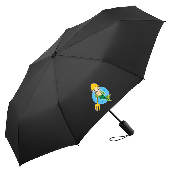 Regenschirm Wassermann Fabelwesen 98cm Schwarz