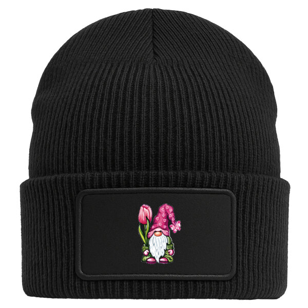 Beanie mit Patch Gnom Fabelwesen Black