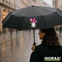 Regenschirm Gnom Fabelwesen 98cm Schwarz