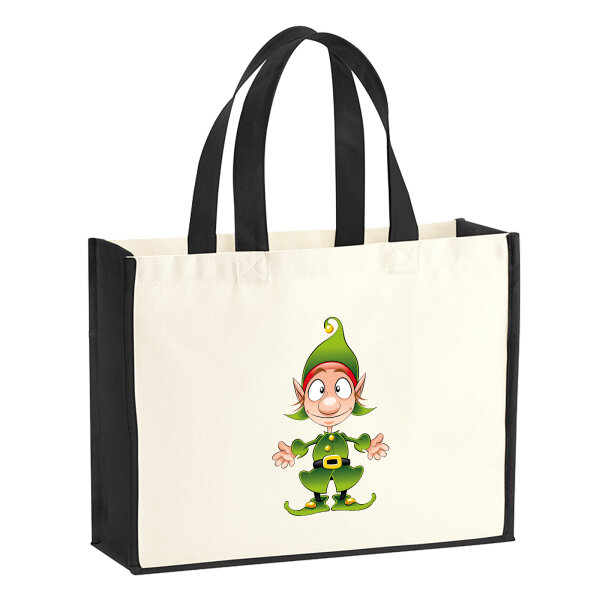 Jutetasche Kobold Fabelwesen 21 Liter Black