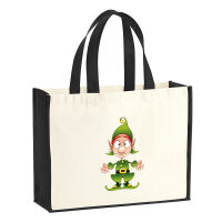 Jutetasche Kobold Fabelwesen 21 Liter Black