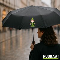 Regenschirm Kobold Fabelwesen 98cm Schwarz