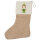 Weihnachtsstrumpf Kobold Fabelwesen Beige Jute