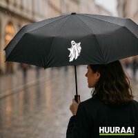 Regenschirm Comic Geist Fabelwesen 98cm Schwarz