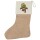 Weihnachtsstrumpf Zombie Fabelwesen Beige Jute