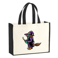 Jutetasche Hexe Halloween 21 Liter Black