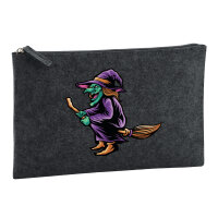 Kulturbeutel Hexe Halloween 1 Liter Charcoal