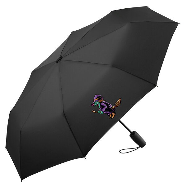 Regenschirm Hexe Halloween 98cm Schwarz