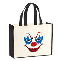 Jutetasche Horrorclown Halloween 21 Liter Black