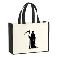 Jutetasche Sensenmann Tod 21 Liter Black