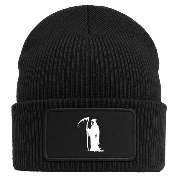 Beanie mit Patch Sensenmann Tod Black