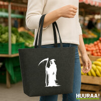 Filz Shopper Sensenmann Tod 22 Liter