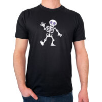 Herren T-Shirt winkendes Skelett Comic
