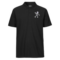 Herren Polo Shirt winkendes Skelett Comic