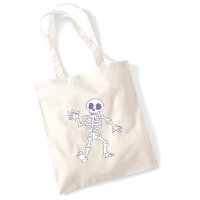 Jutebeutel winkendes Skelett Comic 10 Liter