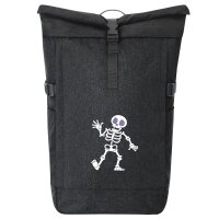 Kurierrucksack winkendes Skelett Comic 30-44 Liter Black...