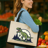 Jutetasche Tyrannosaurus Rex Dinosaurier 21 Liter Black