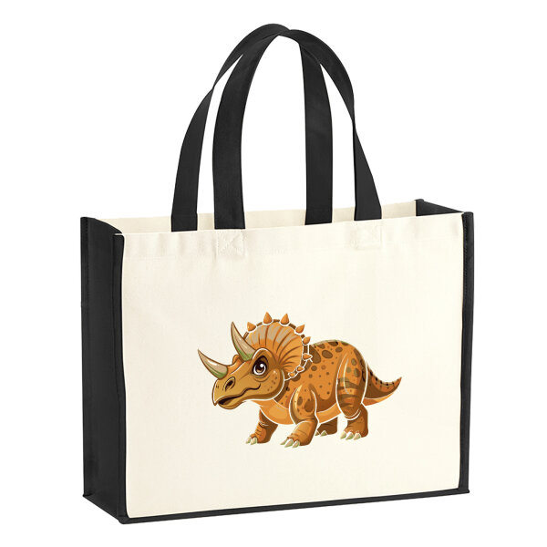 Jutetasche Triceratops Dinosaurier 21 Liter Black