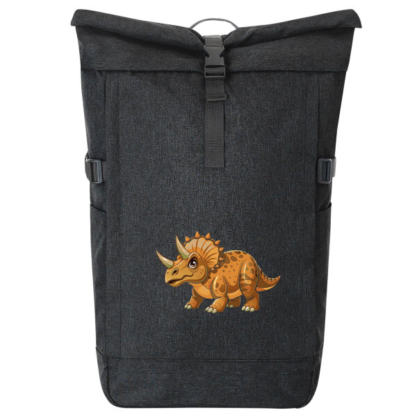 Kurierrucksack Triceratops Dinosaurier 30-44 Liter Black Melange