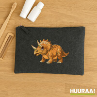 Kulturbeutel Triceratops Dinosaurier 1 Liter Charcoal