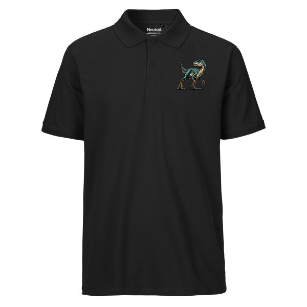 Herren Polo Shirt Velociraptor Dinosaurier