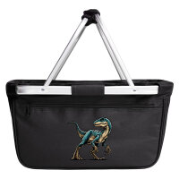 Einkaufskorb faltbar Velociraptor Dinosaurier 20 Liter Black