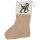 Weihnachtsstrumpf Velociraptor Dinosaurier Beige Jute