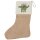 Weihnachtsstrumpf Stegosaurus Dinosaurier Beige Jute