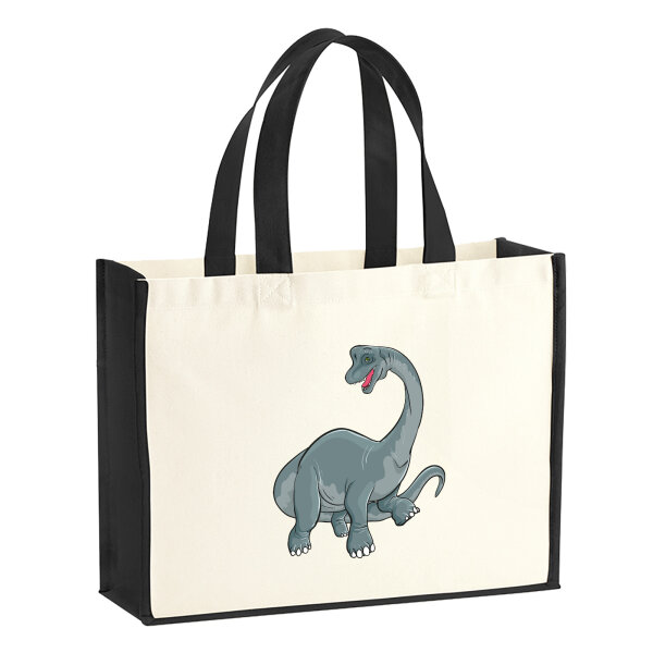 Jutetasche Brachiosaurus Dinosaurier 21 Liter Black