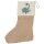 Weihnachtsstrumpf Brachiosaurus Dinosaurier Beige Jute