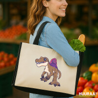 Jutetasche Spinosaurus Dinosaurier 21 Liter Black